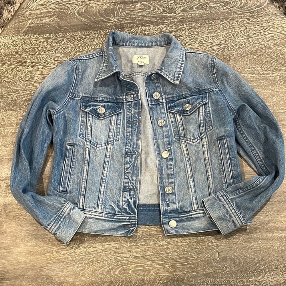 Women’s J. Crew Vintage Anericana Petite Small Classic Blue Jean Jacket